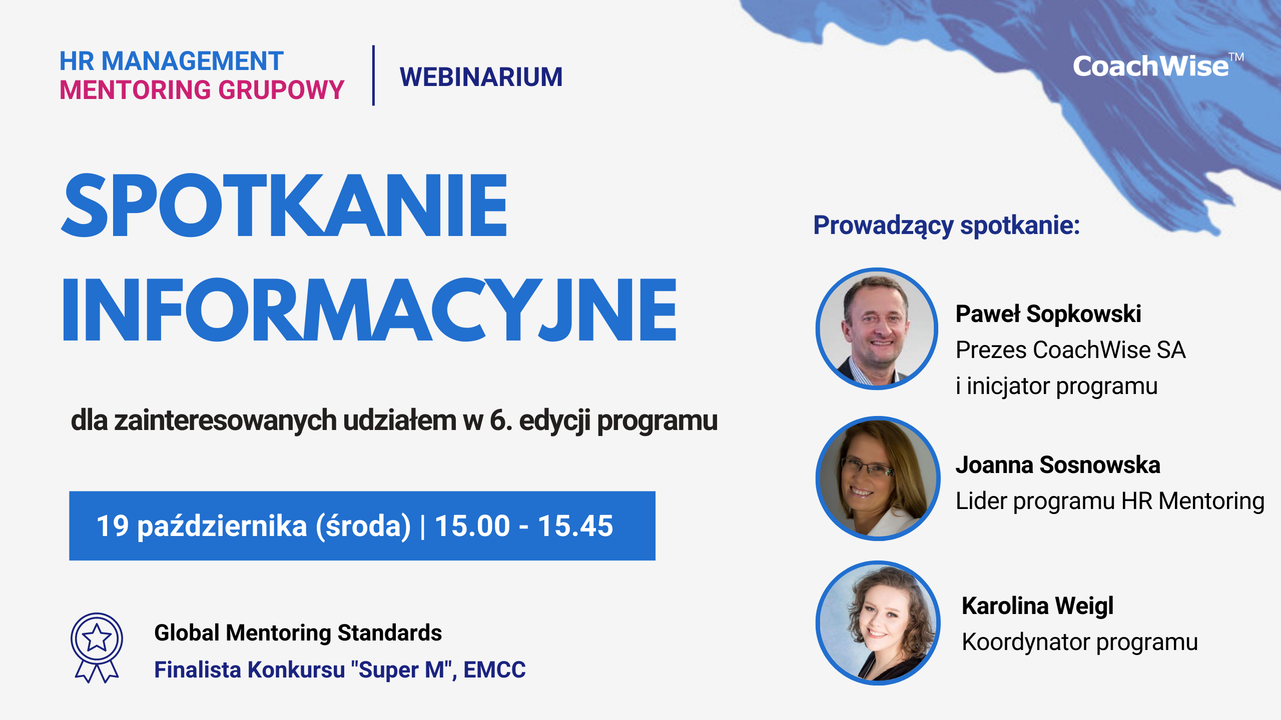 Spotkanie informacyjne 2 6. edycja HR Mentoring Grupowy CoachWise